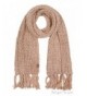 ScarvesMe CC Soft Two Tone Oversize Chunky Knit Scarf with Tassel - Beige/taupe - C212M0K8OHF