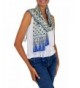 NOVICA Multicolor 100% Silk Hand Stamped Batik Scarf- 'Blue Jasmine' - C111700P9QZ