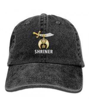 Logo Of Shriners International Vintage Washed Dyed Cotton Twill Low Profile Adjustable Baseball Cap - Black - CW17AAGXT5T