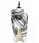Womens Pashmina Classic Blanket Scarves - Black White Plaid - CS1887QO9AS