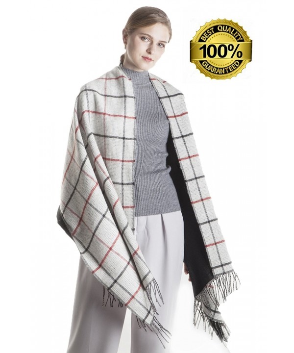 Women's Scarf Soft Plaid Blanket Scarves Winter Large Shawls and Wraps Christmas Gift KAISIN - Gray - CT185A57SCN