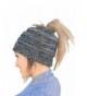 EKB Messy Bun Beanie- New Bun Beanie- Crochet Messy Bun Beanie- Ponytail Beanie Hat - Black - CG1895QEHYR