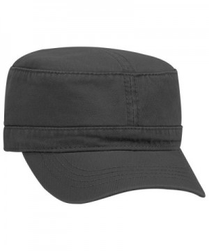 Otto Superior Garment Washed Cotton Twill Military Cap - Black - CQ187I84KLD