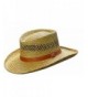 Dorfman Pacific Mens Rush Straw Lightweight Casual Wide Brim Gambler Hat - Natural Brown - CK111QV7ZP7