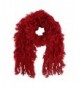 Frilly Ruffle Winter Scarf With Fringe - Red - CK1103TMN05