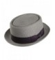 Jaxon Hats Toyo Braid Pork Pie Hat - Grey - CB11JQQTCKZ