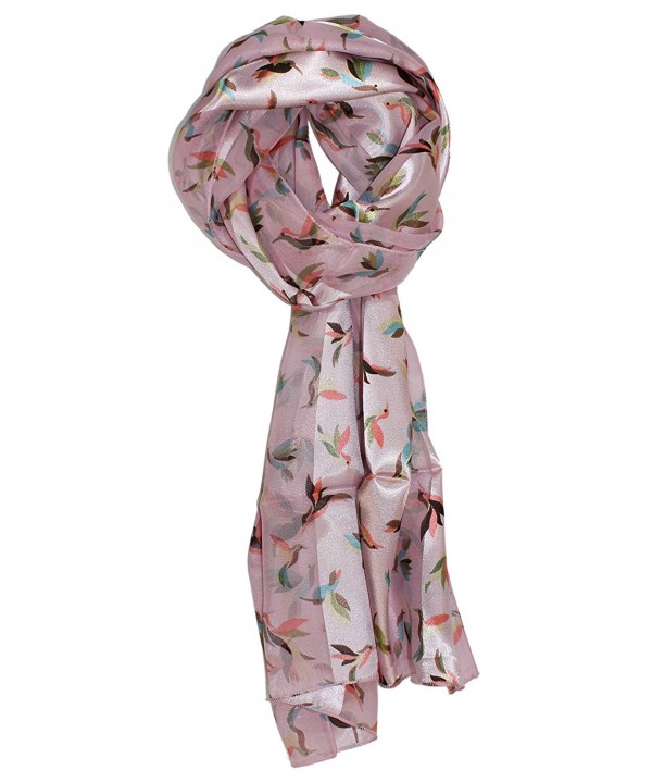 Ted and Jack - Nectar Loving Hummingbird Print Silk Feel Scarf - Pink - C212N1T22QD