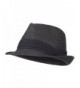 Men's Paper Fedora Hat with Pinched Top - Black - CV11XBRJB0L