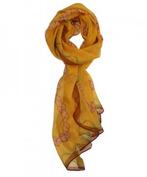 Ted and Jack - Pretty Chiffon Silk Blend Graphic Scarf - Gold Ribbon - CN12H8UN3AT