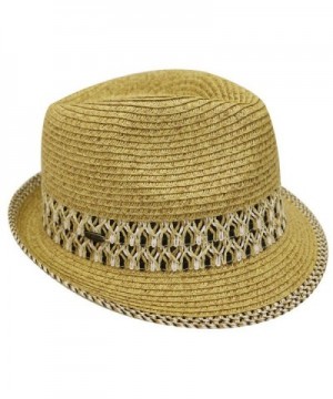 City Hunter Cheveux St108 Women Sweet Paradise Straw Fedora Sun Hats 5 Colors - Brown - C112GJQ6TXR