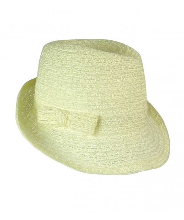 August Accessories Women's Trans Braid Fedora - Ivory - C2125Y0SXTR