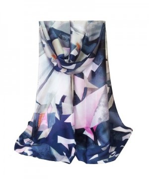K-ELewon Silk Scarf Fashion Scarves 100% Silk Long Lightweight Sunscreen Shawls for Women - Crystal Blue - C7184ZQ66KW