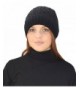 Peach Couture Double Layer Fleece Lined Unisex Cable knit Winter Beanie Hat Cap - Black - CB12N6IQVPY
