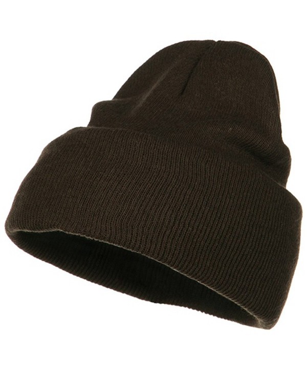 Stretch ECO Cotton Long Beanie - Brown - CM1156XGRV9