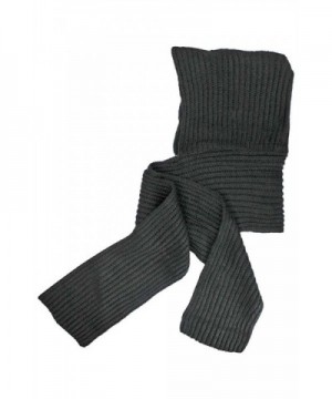 Black Winter Knit Hooded Scarf