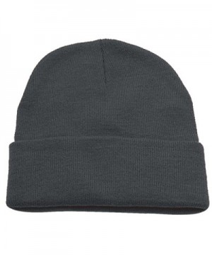 Hatter Unisex Beanie With Cuff Plain Solid Color Knit Cap - CA187QSTK6Q