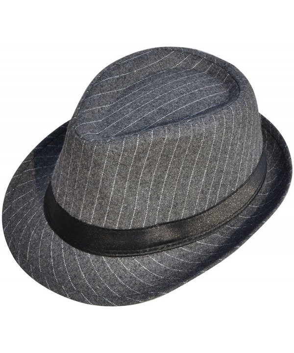 Simplicity Men Women Manhattan Structured Gangster Trilby Wool Fedora Hat - 3074_grey - CY11HFS4GXT