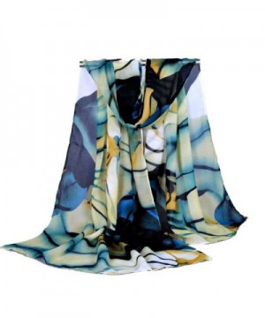 Creazy Fashion Lady Long Wrap Women's Shawl Chiffon Scarf Scarves - Blue - CZ12IH1DGPB