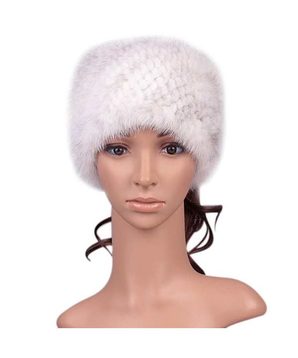 Roniky Womens Girls Genuine Mink Fur Knitted Headband for Skiing Snowboarding - Corss Mink - CW12LJEON9B