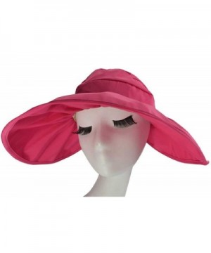 SYAYA Adjustable Summer Beach Sun Visor Foldable Roll up Wide Brim Hat Cap for Girls or Lady XMZ11 - Rose Red - CL121W620WN