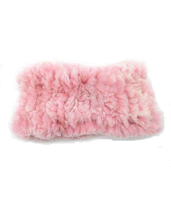 ERaBLe(TM) Women Winter Cold weather Rex Rabbit Fur Knitted Headbands 4 colors - Pink - C1183S4Q7XW