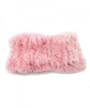 ERaBLe(TM) Women Winter Cold weather Rex Rabbit Fur Knitted Headbands 4 colors - Pink - C1183S4Q7XW