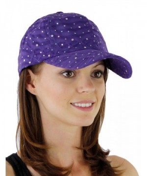 Glitzy Game Sequin Trim Baseball Cap for Ladies - Purple - CU11U4DHFXZ