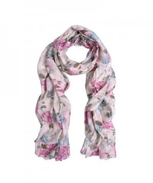 Elegant Roses Print Floral Scarf -Different Colors Available - Lilac - C611IYUZ947