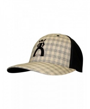 HOOey Brand Punchy Black/Tan Plaid Flexfit Hat - 5009BKTN - C212GAUZGV7