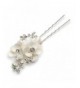 USABride Soft Ivory Simulated Pearl Flower Hairpin- Bridal Hair Stick 2210 - CZ11G0B6PLD