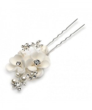 USABride Soft Ivory Simulated Pearl Flower Hairpin- Bridal Hair Stick 2210 - CZ11G0B6PLD