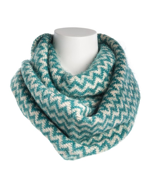 Tickled Pink Women's Chevron Infinity Scarf Soft Warm Winter Lightweight Oversized Shawl Wrap - Teal - CX186AIHW0T