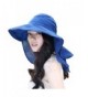 Flyou Sun Hats Foldable Beach Cap for Women UPF50+ Wide Brim UV Protection Beach Hat Neck Face Flap Cap - Navy - CJ1832RTM4K