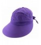 Enimay Women's Colorful Sun Hat Large Brim Visor Rear Bow Elastic Headband - Purple - CP1239GFXAT