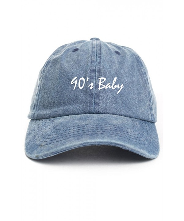 90's Baby Dad Hat Baseball Cap Unstructured Nineties New - Denim - C217AAK47EE