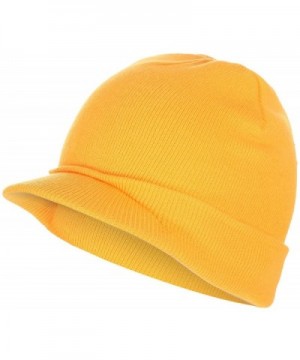 BODY STRENTH Visor Beanie Knit Hat With Brim newsboy Hats Winter Cap For Men Women - Yellow - CY188N99EU5