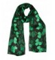 St. Patrick's Day Shamrock Print Scarf- Black - CX12D4CCYSX