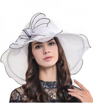 Two tone Church Wedding Bridal Bowknot White in Women's Sun Hats