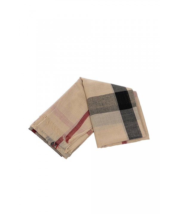 JNTOP Women's Burberry Design Plaid Scarf Wrap - 0828_beige - CG186LZ9EW8