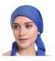 Womens Chemo Hat Beanie Pre Tied Head Scarf Turban Headwear for Cancer Patients - Navy Blue - C318678G3K0