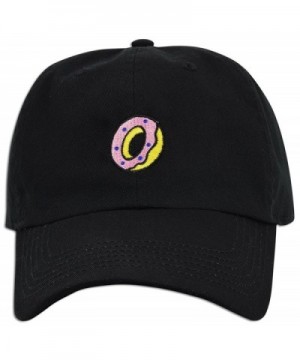 JLGUSA Donut Hat Dad Embroidered Cap Polo Style Baseball Curved Unstructured Bill - Black - CK18279692R