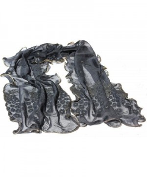 Chiffon Peacock Long Soft Scarf - Black - C911PMCCE07