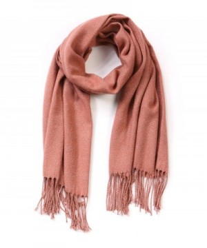 EUPHIE YING Womens Rich Solid Color Long Soft Winter Scarf - Darksalmon - CW1867YX530