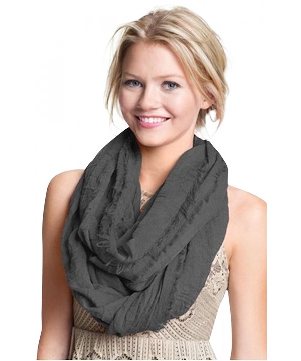 Mobius Infinity Scarf Snood Cowl Tube Round Circle Eternity Shawl CJ Apparel NEW - Gray - C1186843ET3