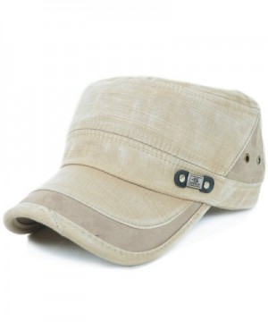 Unisex Stylish Cadet Cap Hat - Khaki - C011W4OB95R