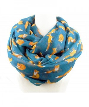 Euter Women Soft Scarf Foxes Print Pattern Scarves Shawl Wrap Gift for Her - Infinity Dark Green - CJ187Z4NT6M