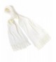 Solid Color Acrylic Unisex Scarf with Tassels - Cream - CT11QIR86HZ