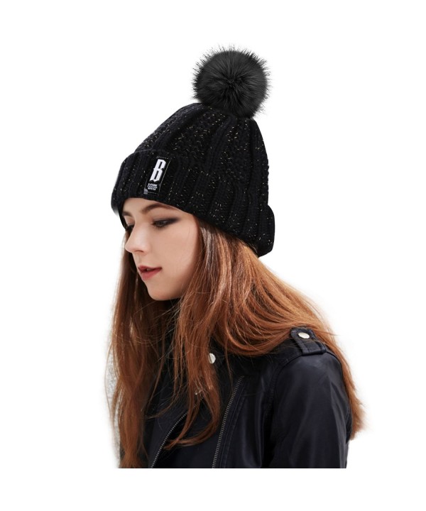 Womens Winter Beanie Proking Slouchy - Black001 - CM1887U59GM