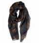 GERINLY Cool Skull Print Wrap Scarf Lightweight Winter Scarves - Blue Black - CP185HZAKQH