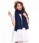 Anboor Luxurious Thick Knitted Scarf with Solid Color Super Warm Shawl for Women - Navy Blue - CZ185Y502WN